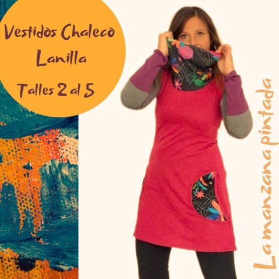 Vestido chaleco lanilla rojo