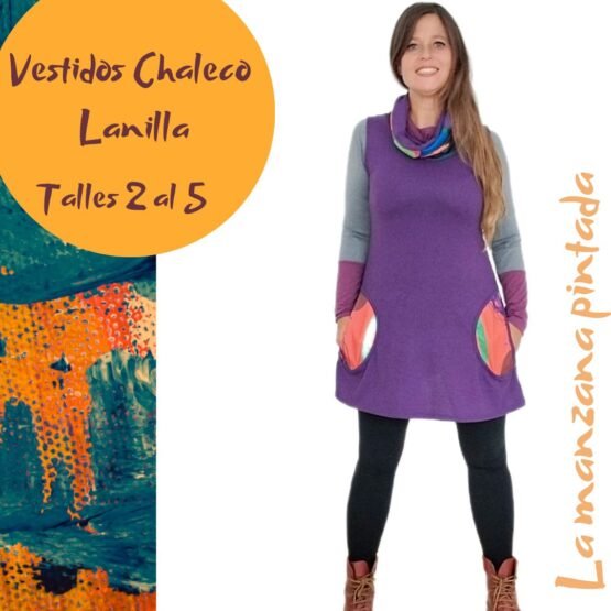 Vestidos chaleco lanilla violeta