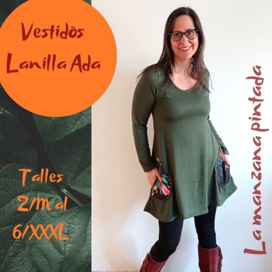 Vestidos lanilla Ada verde seco