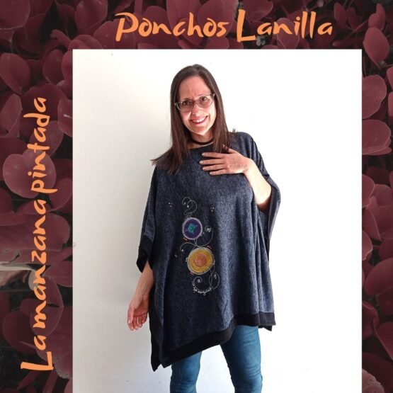 Ponchos lanilla azul