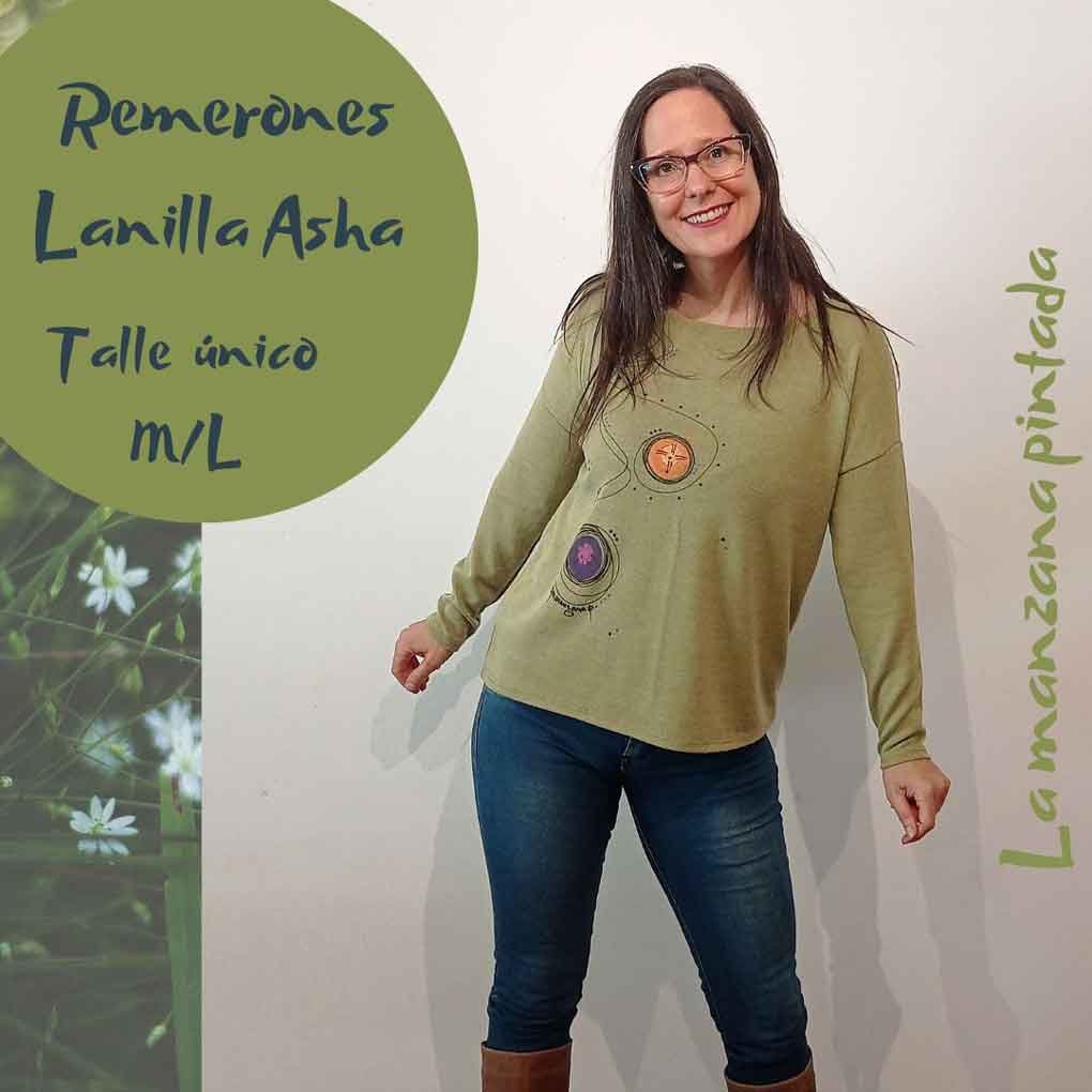 Remeras lanilla Asha lima