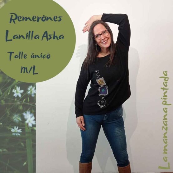 Remeras lanilla Asha negro