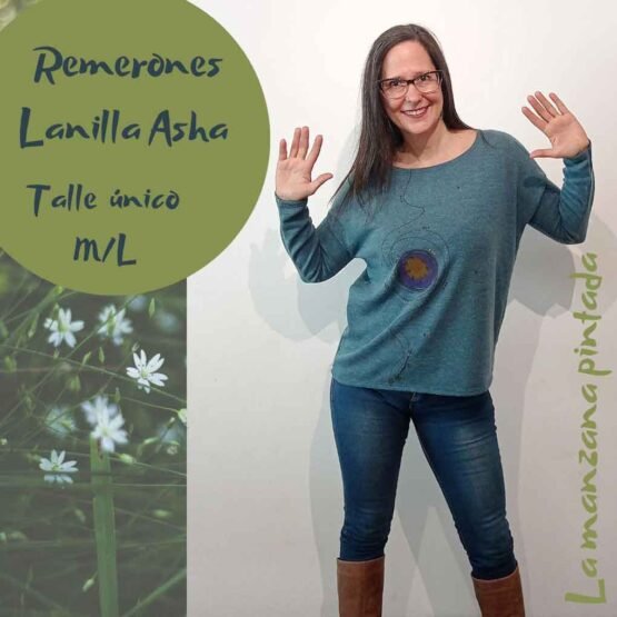 Remeras lanilla Asha petroleo