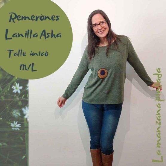 Remeras lanilla Asha verde seco