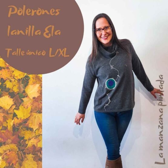 Polerones lanilla Ela gris topo