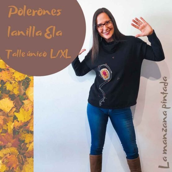 Polerones lanilla Ela negro